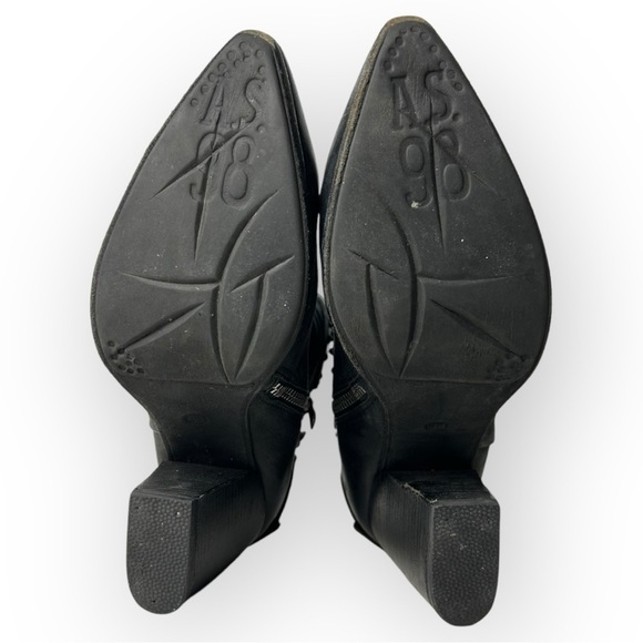 A.S. 98 Black Studded Side Zip Ankle Booties 39 - Picture 10 of 12